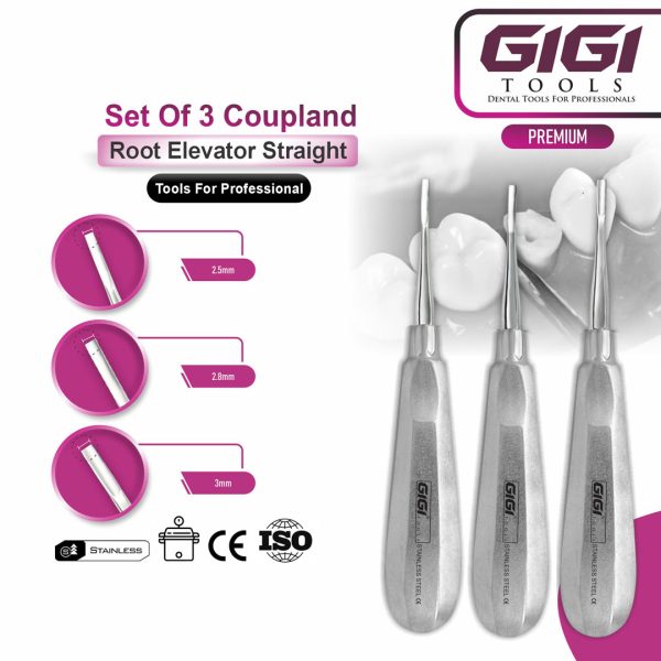 Coupland Root Elevators – 2.5mm, 2.8mm & 3mm (Single or 3-Piece Set)