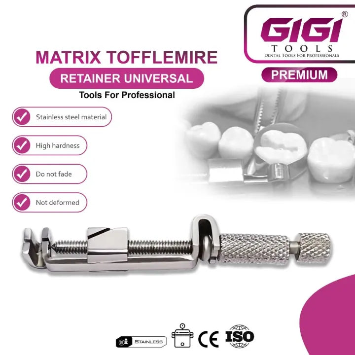 Gigi Tools Dental Matrix Tofflemire Retainer Universal Bands Matrix Clip Stainless Steel CE Passed