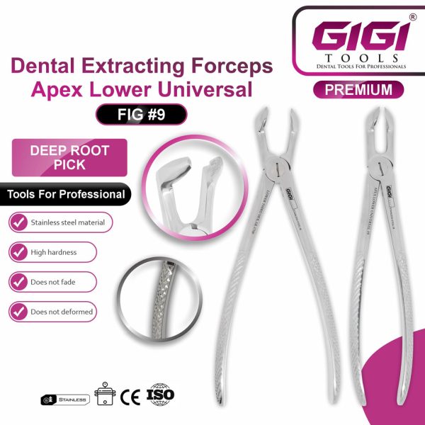 Dental Extracting Forceps Apex Lower Universal (Fig #9)