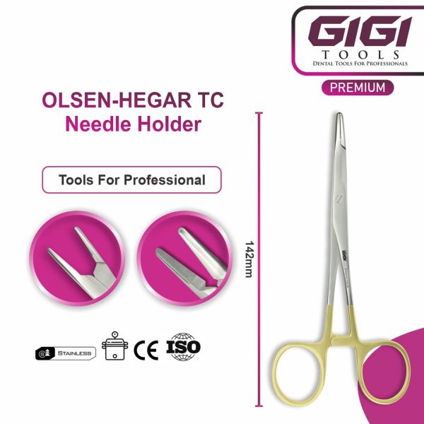 Olsen-Hegar TC Needle Holder Scissors 142mm with Tungsten Carbide Inserts