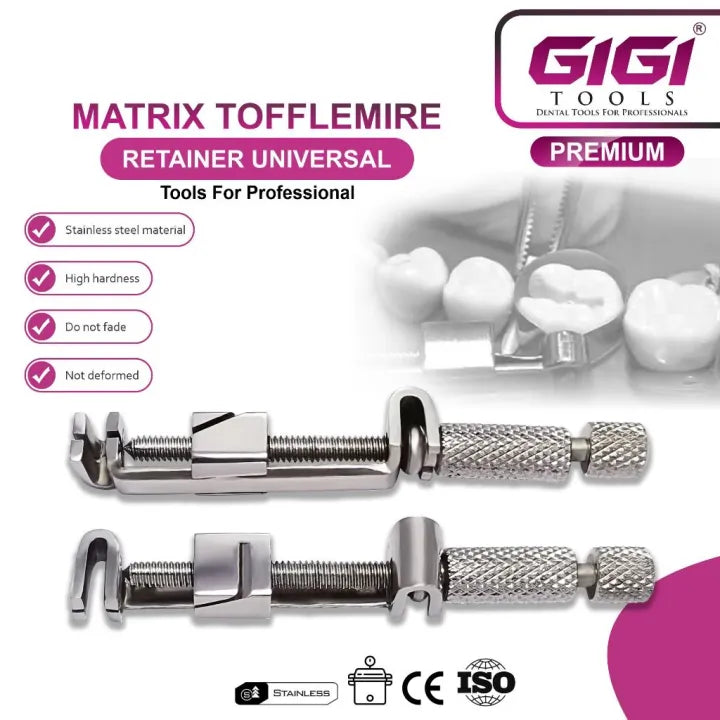Gigi Tools Dental Matrix Tofflemire Retainer Universal Bands Matrix Clip Stainless Steel CE Passed