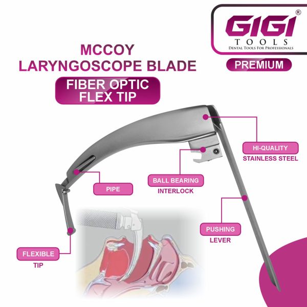 McCoy Fiber Optic Flex-Tip Laryngoscope Blade & Handle Set