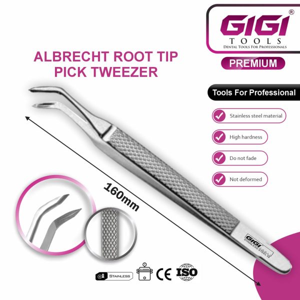 Albrecht Root Tip Pick Tweezers (Surgical Fragment Extraction Forceps)