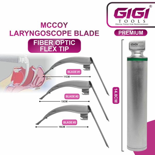 McCoy Fiber Optic Flex-Tip Laryngoscope Blade & Handle Set
