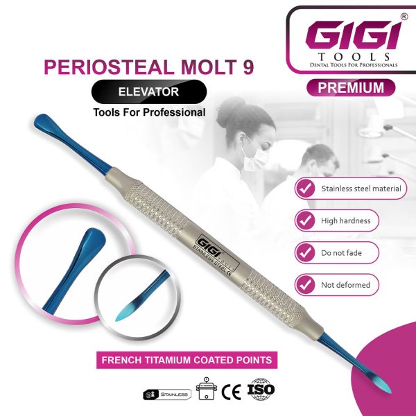 Periosteal Allen-Molt 9 Elevator Blue Titanium Coated