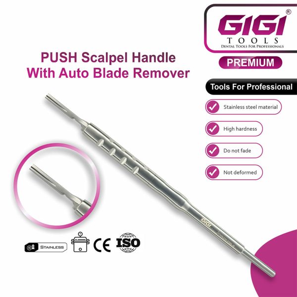 Push Scalpel Handle with Auto Blade Remover
